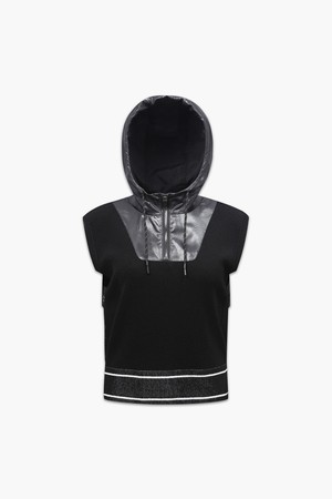 여성 우븐 하이브리드 후디 아노락 스웨터_I41FSW51_BLACK-a