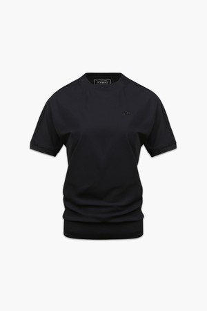 여성 로고 세미 하이넥 티셔츠_I42FRS11_BLACK-a