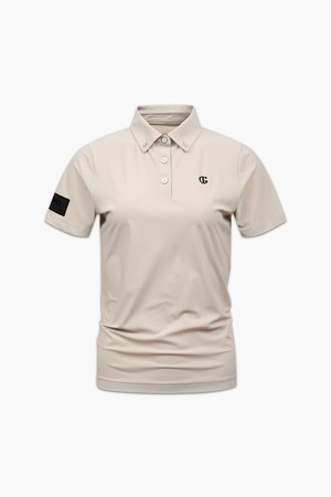 여성 하프 슬리브 폴로 티셔츠_I42FTS13_BEIGE-a