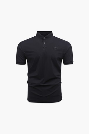 남성 하프 슬리브 헨리넥 티셔츠_I42MTS17_BLACK-a