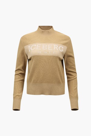 여성 시그니처 하이넥 풀오버_I43FSW1374_BEIGE-a