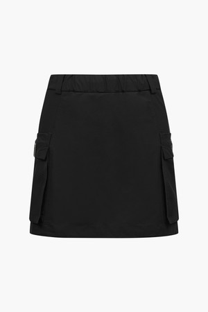 여성 사이버펑크 메쉬 포켓 스커트_I52FSK71_BLACK-a