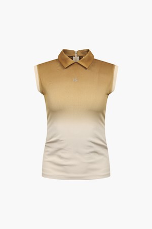 여성 골지 폴로 슬리브리스_I52FTS20_BEIGE-a