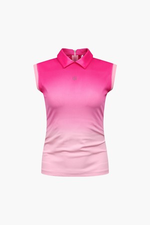 여성 골지 폴로 슬리브리스_I52FTS20_PINK-a