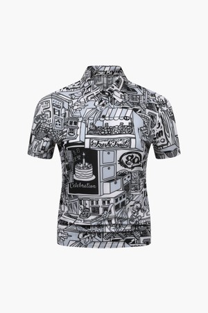 여성 올오버 프린트 폴로 [LOONEY TUNES]_I52FTS64_GREY-a