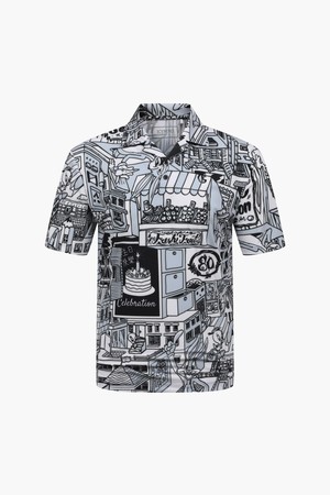 남성 올오버 프린트 폴로 [LOONEY TUNES]_I52MTS64_GREY-a