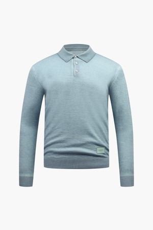 [25FW] 내츄럴 다잉 울 니트 폴로_I53MSW1151_BLUE-a