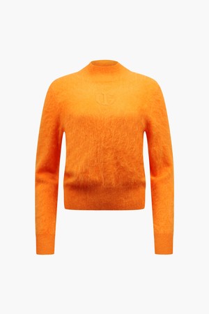 [25FW] 퓨어 캐시미어 플러피 하이넥 니트_I54FSW1225_ORANGE-a