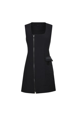 여성 플렉스모션 패딩 원피스_A34FOP1099_BLACK-a