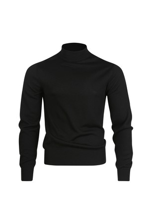 남성 고스트 울실크 하이넥 스웨터_A41MSW5199_BLACK-a