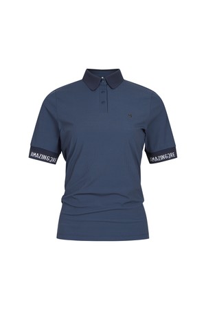 여성 에센셜 니트카라 티셔츠_A52FTS0725_BLUE-a