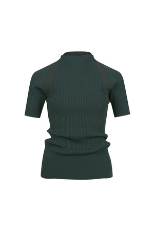 여성 플렉스모션 에센셜 숏슬리브 스웨터_A52FSW0324_GREEN-a