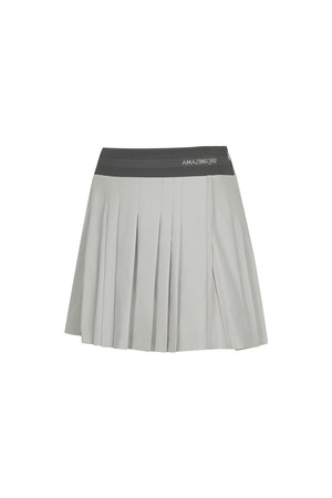 여성 에어로다이나믹 플리츠 스커트_A62FSK03_GREY-a