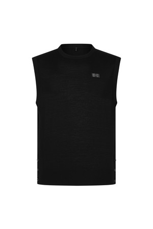 [26SS] 남성 고스트 라운드넥 스웨터 베스트_A71MSW5299_BLACK-a