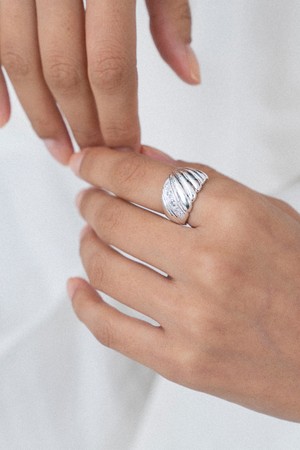 멜로디 라인 링 silver