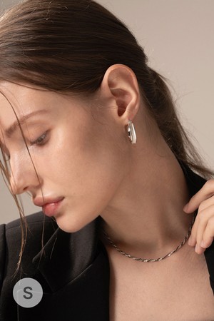 린넨후프 귀걸이 silver