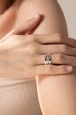 제이누이 트리플 웨이브링 silver