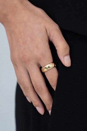 글로시 스텔라 링 14k gold plated