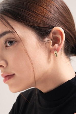 듄커브 이어링 14k gold plated
