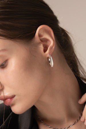 린넨후프 귀걸이 silver