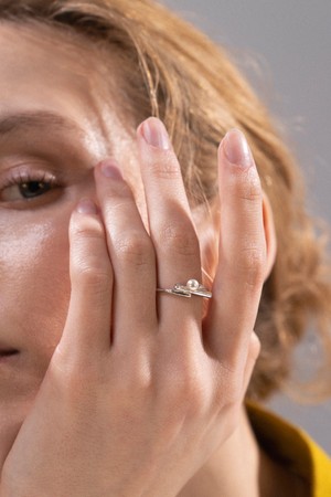 루에르 진주 반지 silver