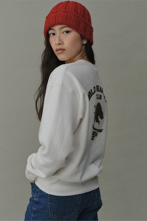 back print peachskin sweatshirts (ivory)