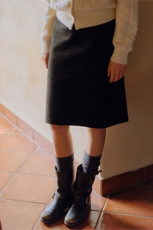 suede midi skirt (black)