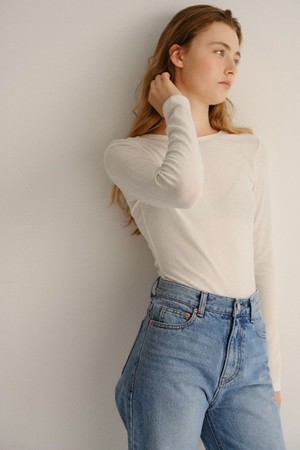 wool blend scoop neck t-shirt (3colors)