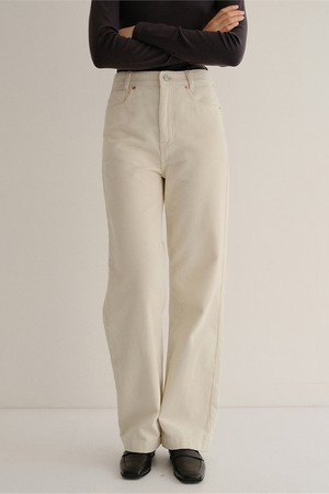 straight-fit corduroy pants (cream)