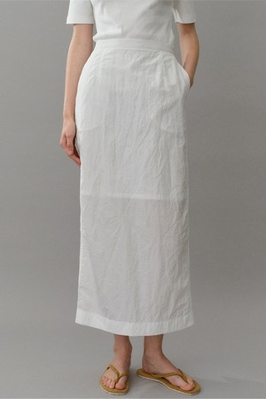 wrinkled maxi skirt (white)
