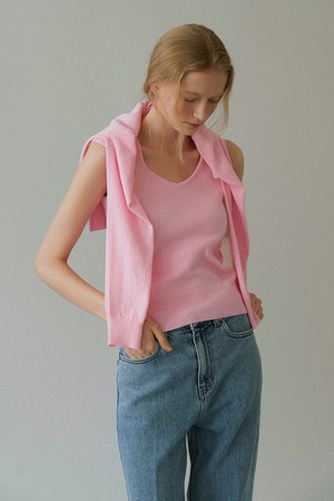 cotton sleeveless knit (3colors)