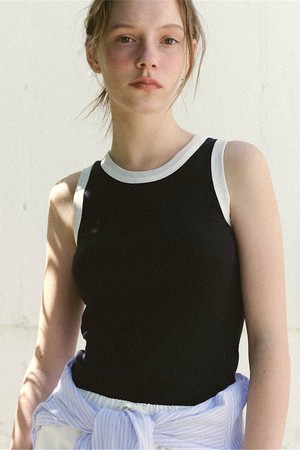 retro ringer sleeveless (navy)