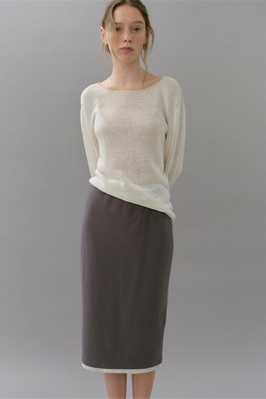 banding layered jersey skirt (charcoal)