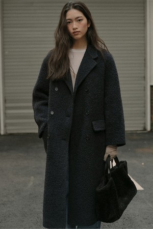 [블랭크03]  suri alpaca handmade double coat (deep navy)