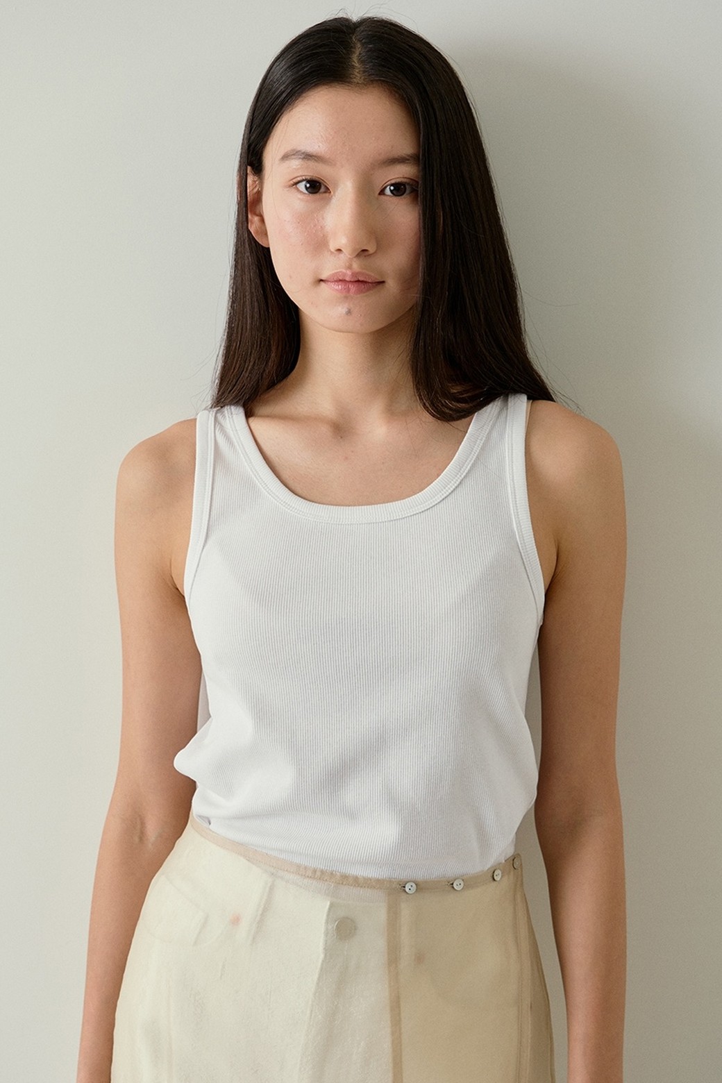 BLANK03 - 민소매티셔츠 - cotton ribbed sleeveless t-shirt (4colors)