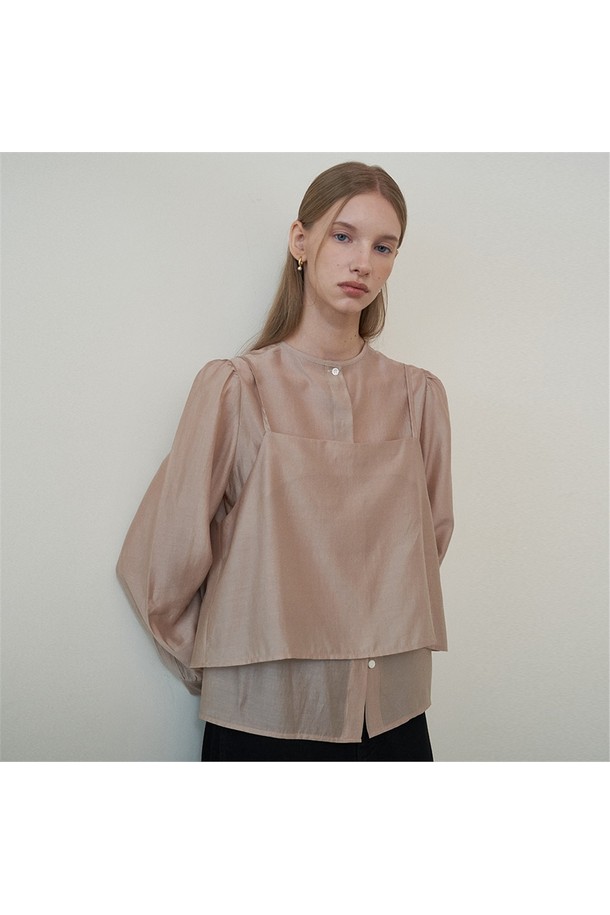 flove - 블라우스 - SHEER SET UP BLOUSE 2 (PB)