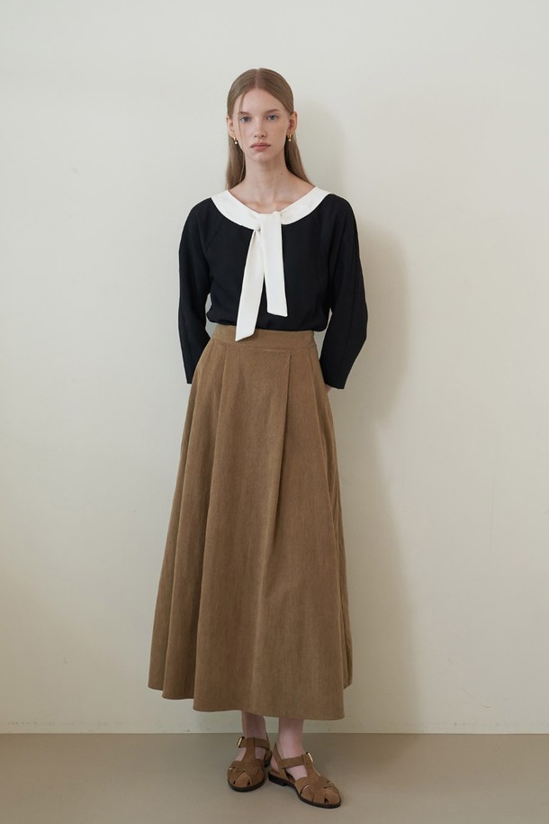 flove - 미디스커트 - HARF FLARE CORDUROY SKIRT (3COLORS)