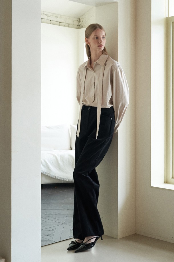flove - 롱/미디팬츠 - [벨트증정] LUZ STRAIGHT CORDUROY PANTS (3COLORS)