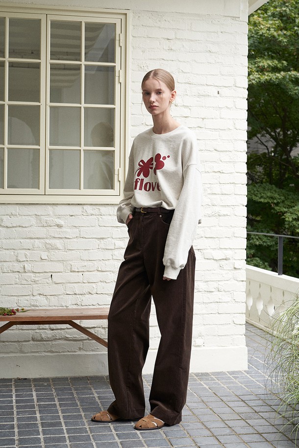 flove - 롱/미디팬츠 - [벨트증정] LUZ STRAIGHT CORDUROY PANTS (3COLORS)