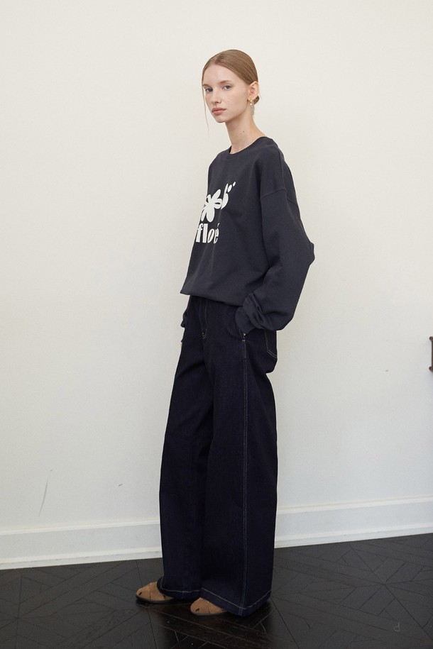 flove - 롱/미디팬츠 - [벨트증정] OLD WIDE DENIM PANTS (3COLORS)