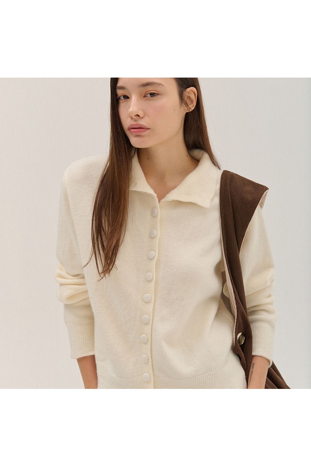 flove - 가디건 - HIGH NECK KNIT CARDIGAN_IV