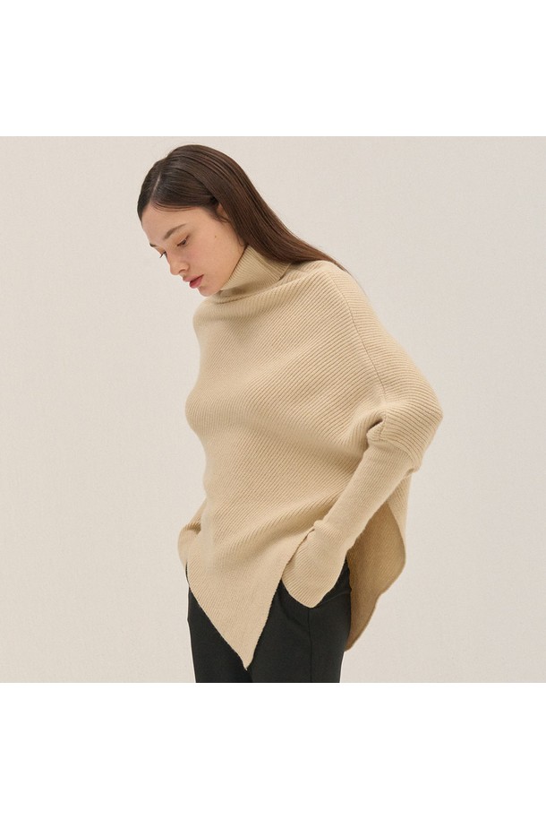 flove - 스웨터 - HIGH NECK KNIT CAPE_BE