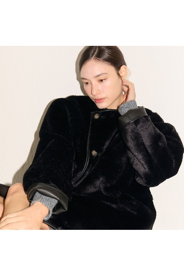 flove - 자켓 - REVERSIBLE LOUND NECK MUSTANG_BK