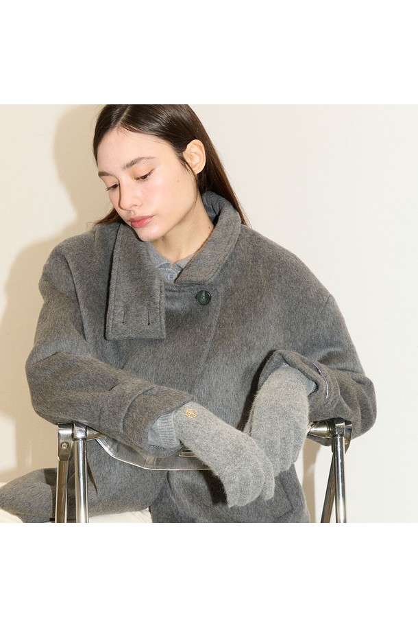 flove - 코트 - HIGH NECK HALF WOOL COAT_CH