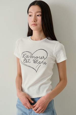 vintage heart print t-shirt (4colors)