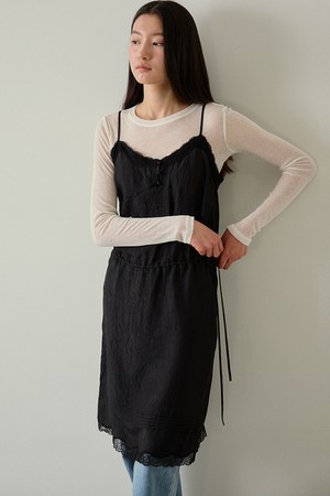 camisole lace dress (black)