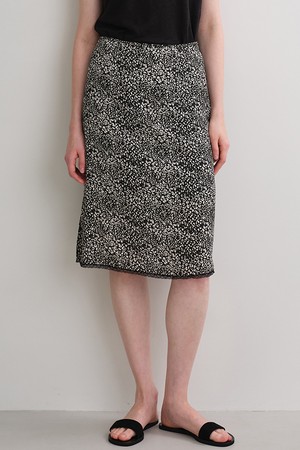 printed midi skirt (black print)