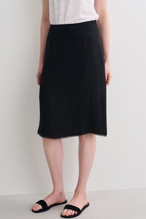 silky midi skirt (black)