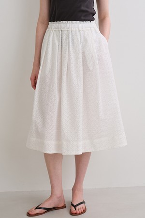 bubble seersucker banding skirt (white)