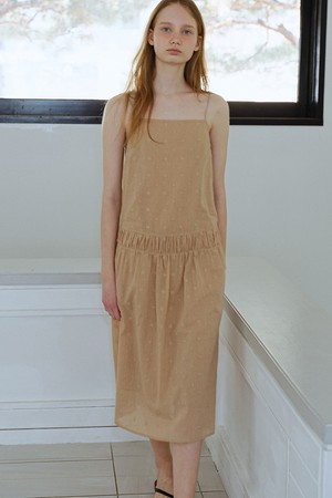 embroidery string dress (beige)
